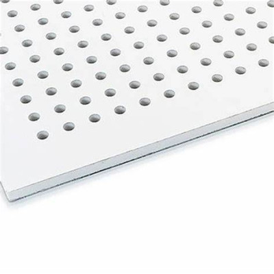تایل mm9/5 معمولی آکوستیک پانچ دایرهای روکشPVC با فلیس در پشت تایل 8.12.36 فلیس سفید